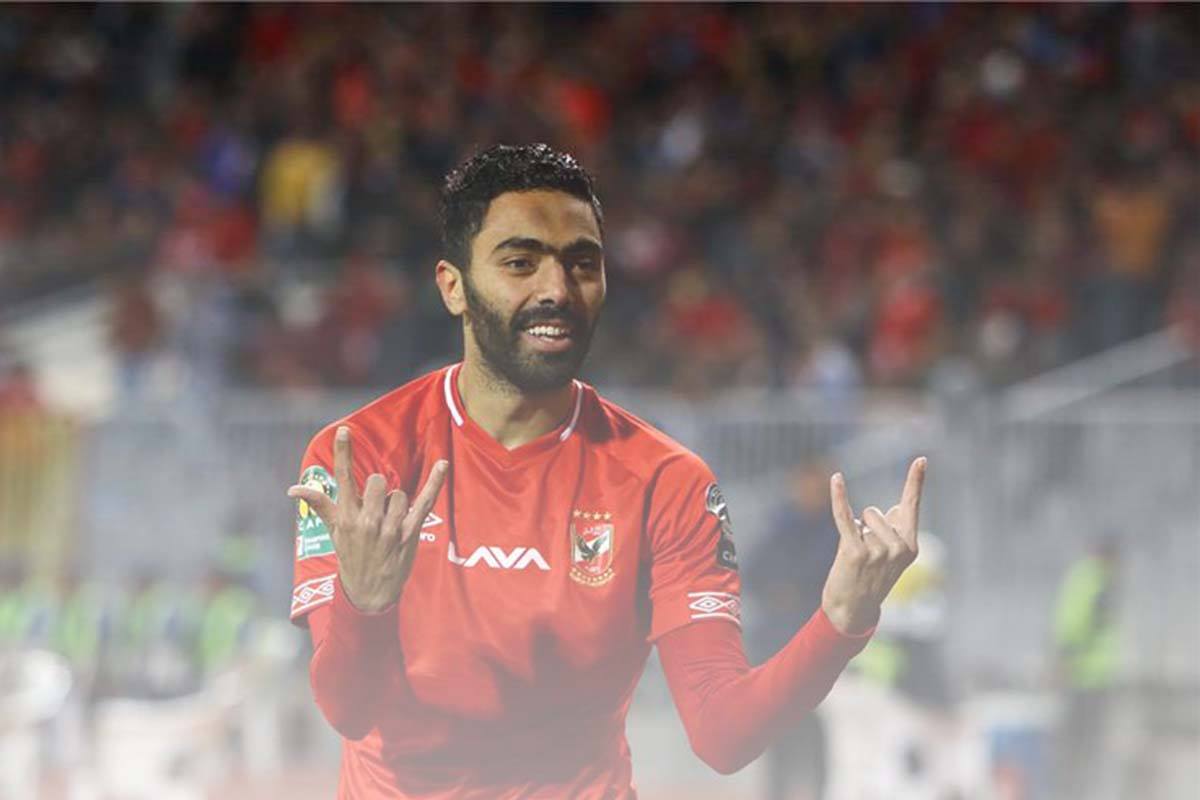 صورة هدف حسين الشحات العالمي في مرمى الوداد الرياضى المغربي