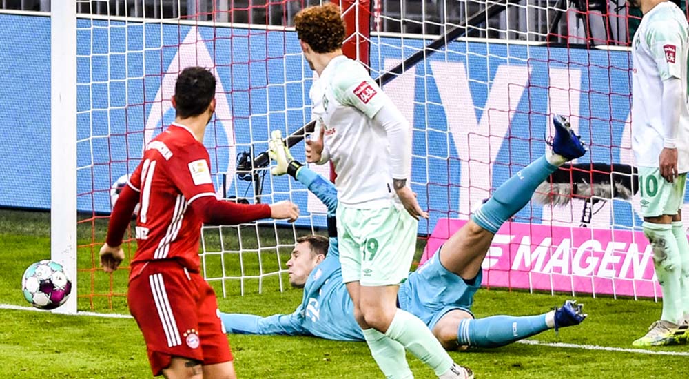 صورة ملخص اهداف مباراة بايرن ميونيخ وفيردر بريمن (1-1) اليوم في الدوري الألماني