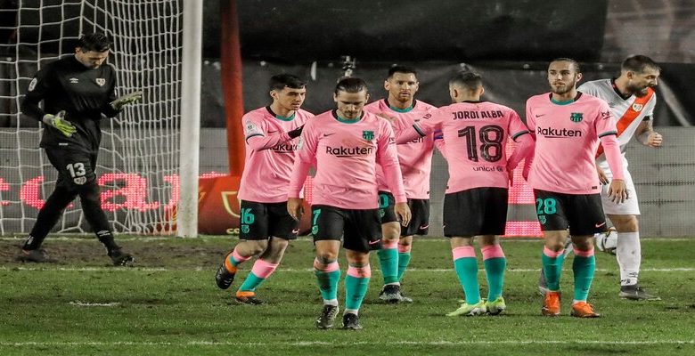 نتيجة مباراة برشلونة ورايو فاليكانو اليوم في كأس ملك إسبانيا