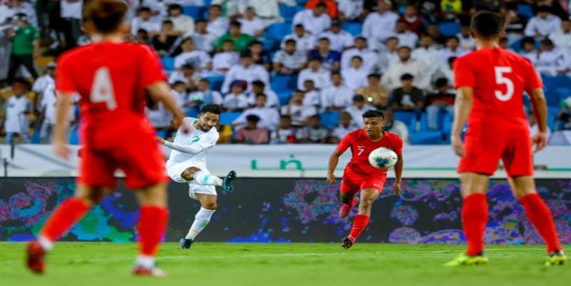 صورة ملخص أهداف فوز السعودية 3-0 علي سنغافورة في تصفيات اسيا